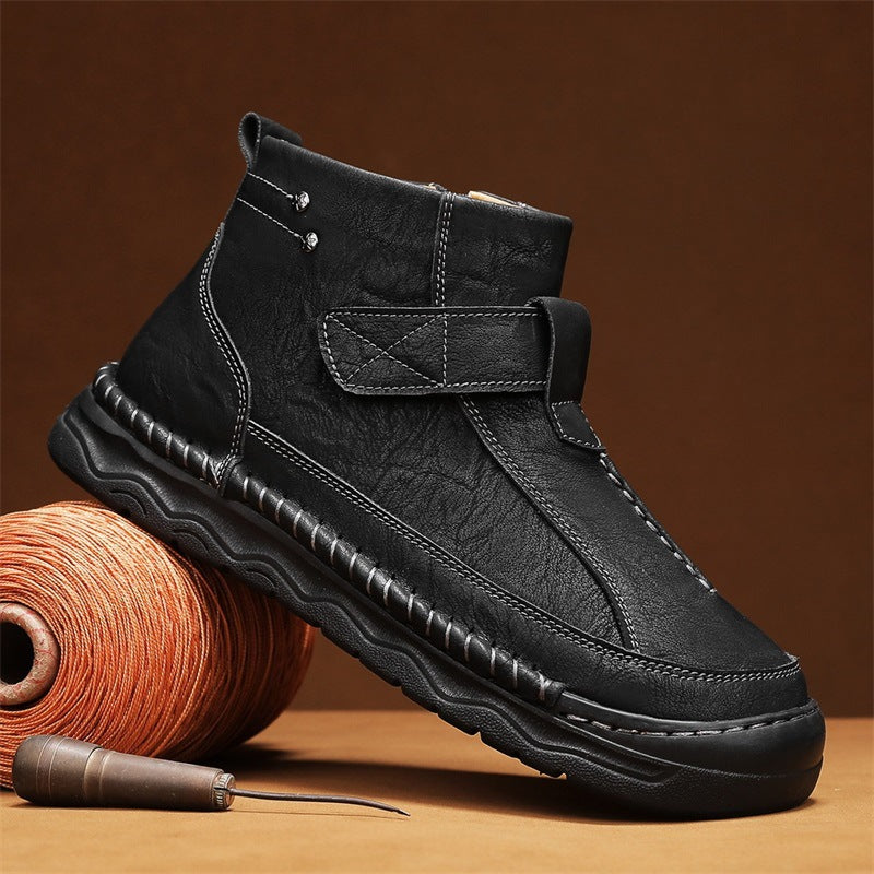 High-top Men's Boots Ankle Leisure Cargo Mid-top Leather