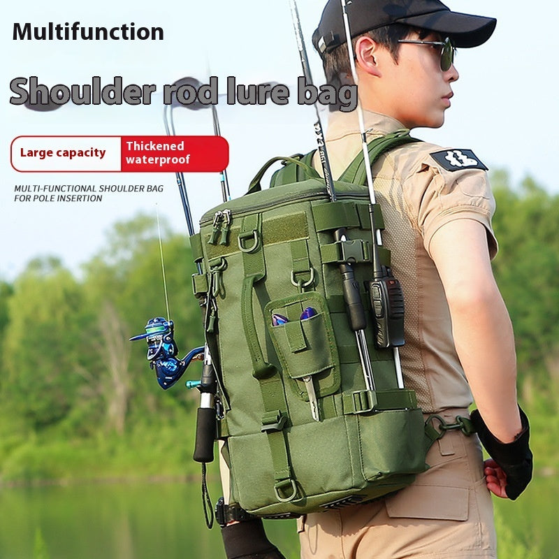 Multifunctional Hiking Backpack Waterproof Oxford Cloth Fishing Gym Bag (Available)