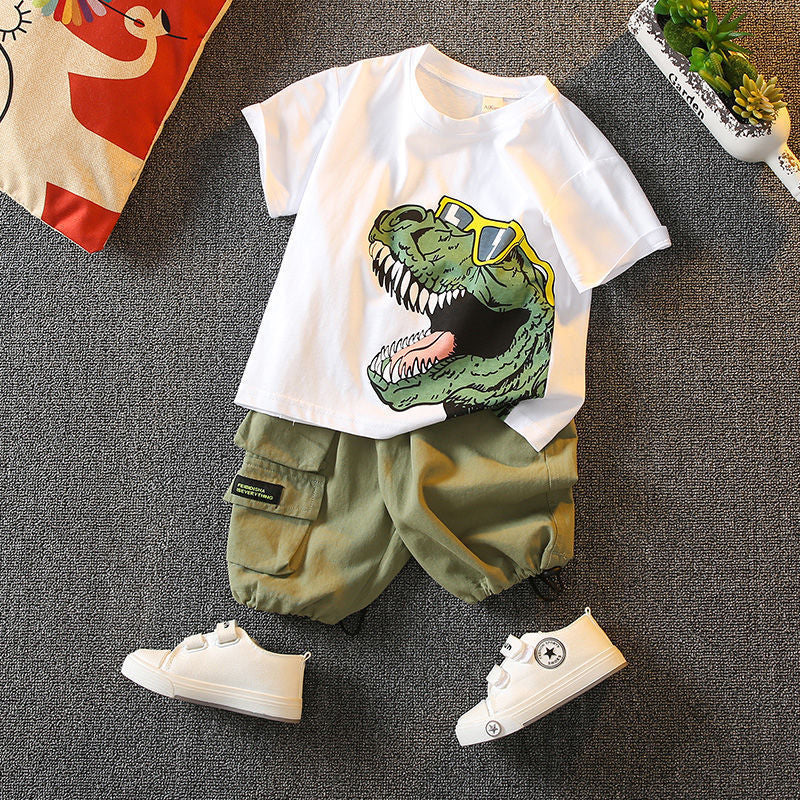 Cartoon Printing Heavy Industry Breathable Short Sleeve T-shirt Top