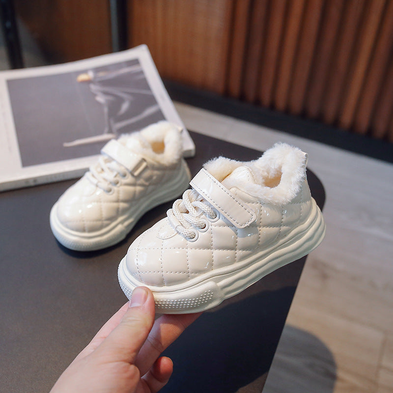 Children's Fleece-lined Warm Cotton Baby Boys' Shoes (Available)