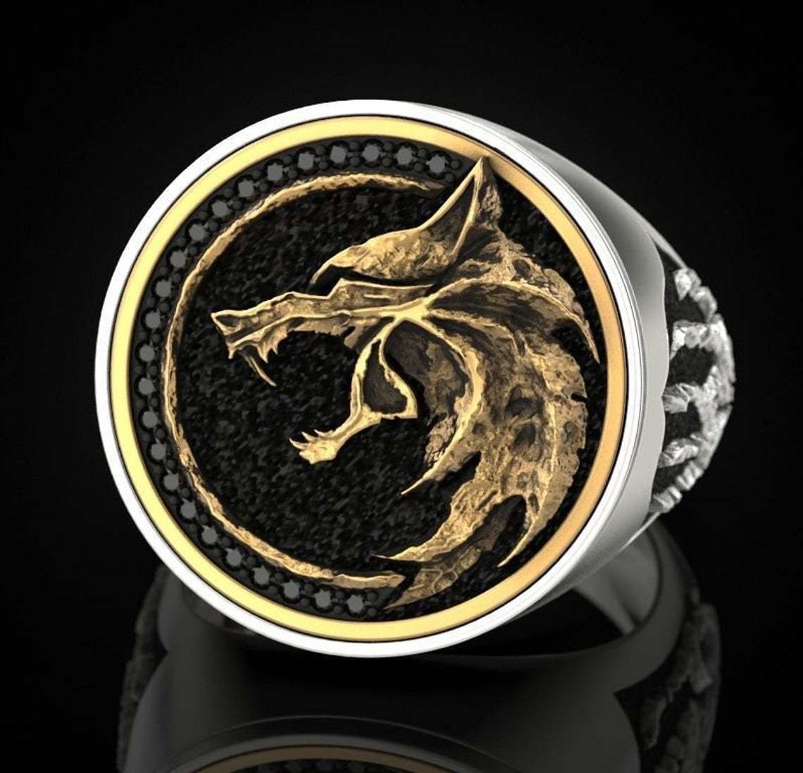 Viking Warrior Vintage Two Tone Men s Ring (Available)