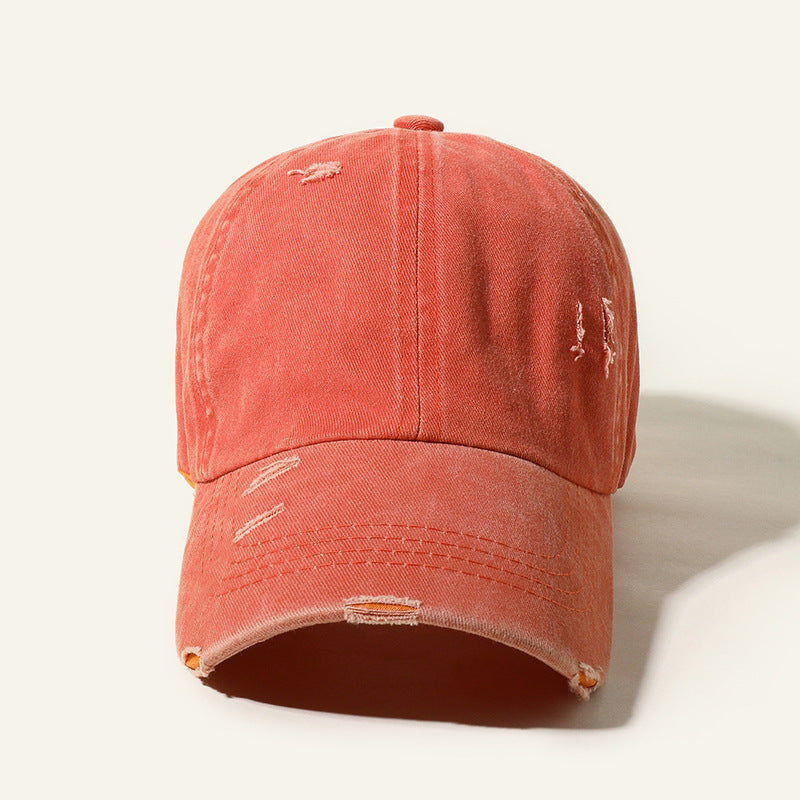 Candy Color Baseball Cap, Retro Washable Hole Cap, Personality Cross Decoration Cap  (Available)