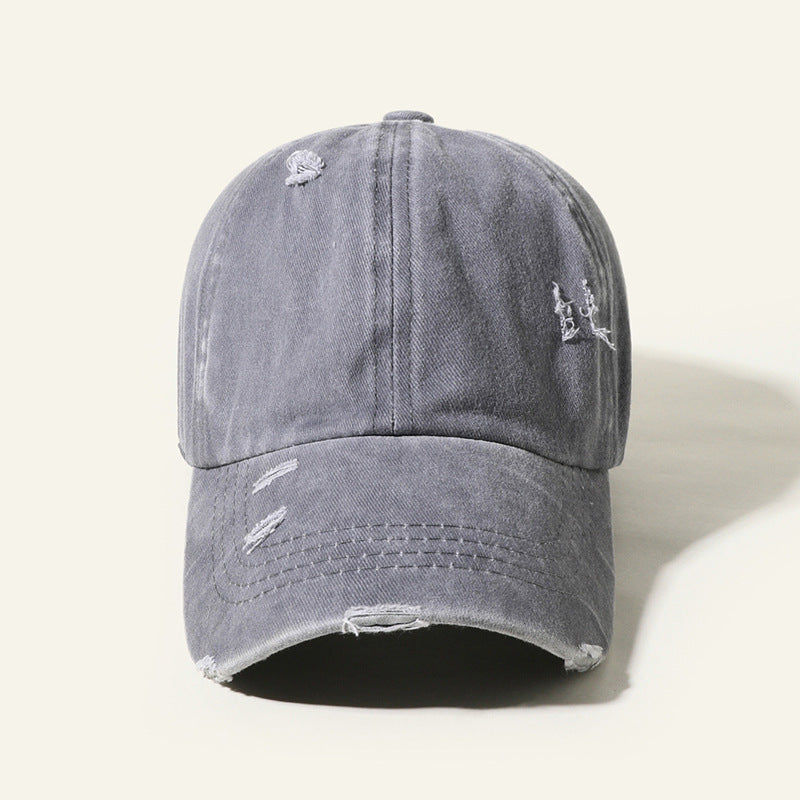 Candy Color Baseball Cap, Retro Washable Hole Cap, Personality Cross Decoration Cap (Available)
