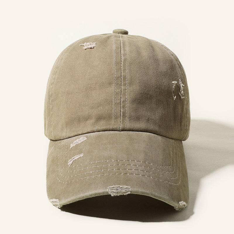 Candy Color Baseball Cap, Retro Washable Hole Cap, Personality Cross Decoration Cap  (Available)