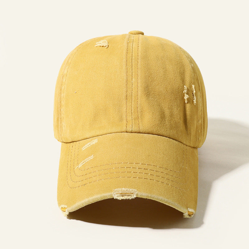 Candy Color Baseball Cap, Retro Washable Hole Cap, Personality Cross Decoration Cap  (Available)
