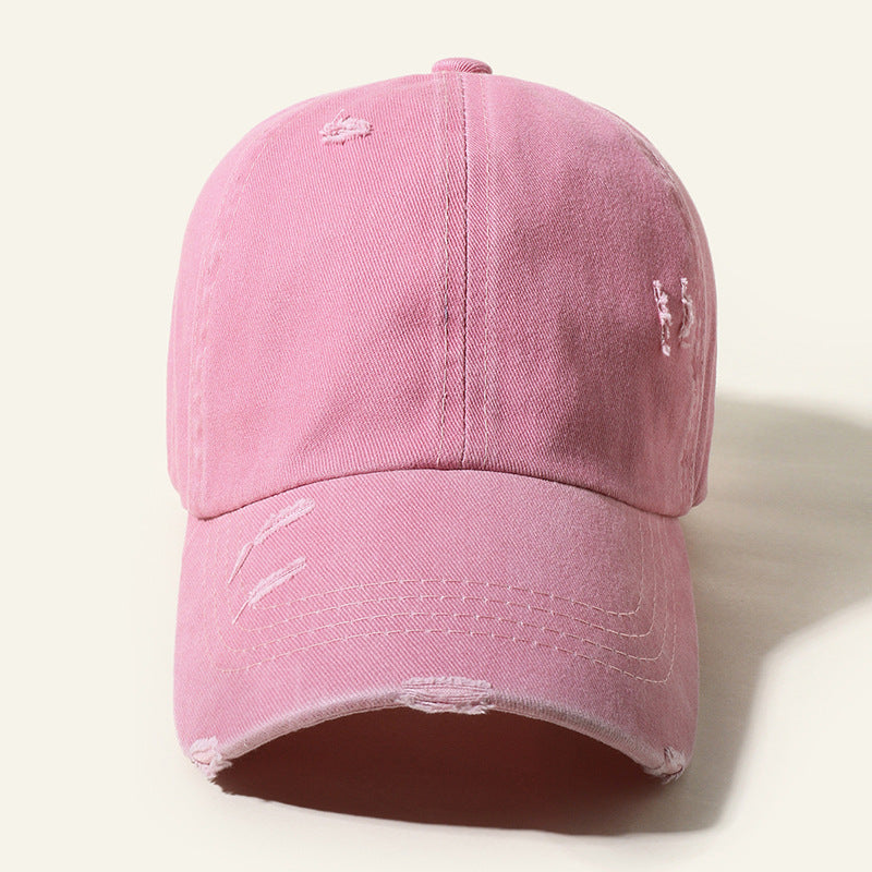 Candy Color Baseball Cap, Retro Washable Hole Cap, Personality Cross Decoration Cap  (Available)
