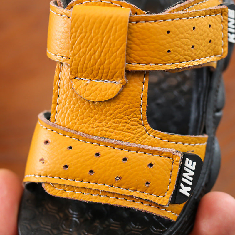Children's Sandals Summer New Beach Sandals Leather Cowhide Breathable And Comfortable (Available)