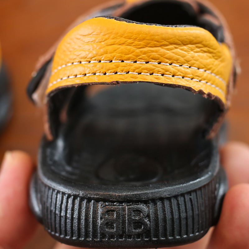 Children's Sandals Summer New Beach Sandals Leather Cowhide Breathable And Comfortable (Available)