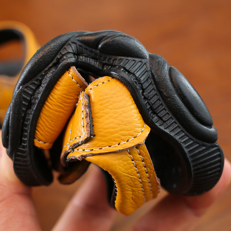 Children's Sandals Summer New Beach Sandals Leather Cowhide Breathable And Comfortable (Available)