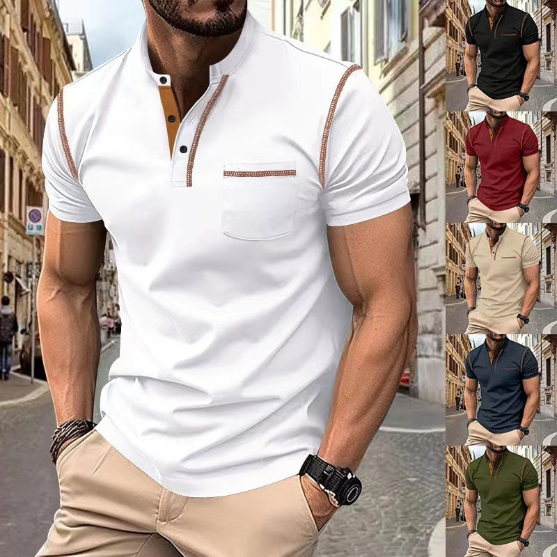 Short-sleeved Polo Shirt Summer Casual Quick-dry Tops Men Clothing (Available)