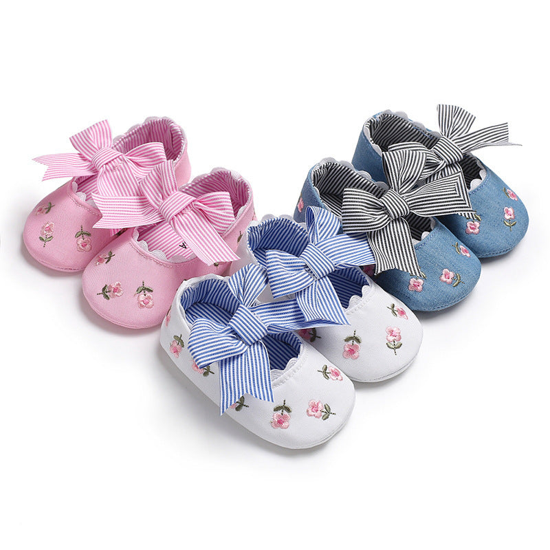 Bowknot Baby Shoes Girl Toddler Anti-Slip Shoe (Available)