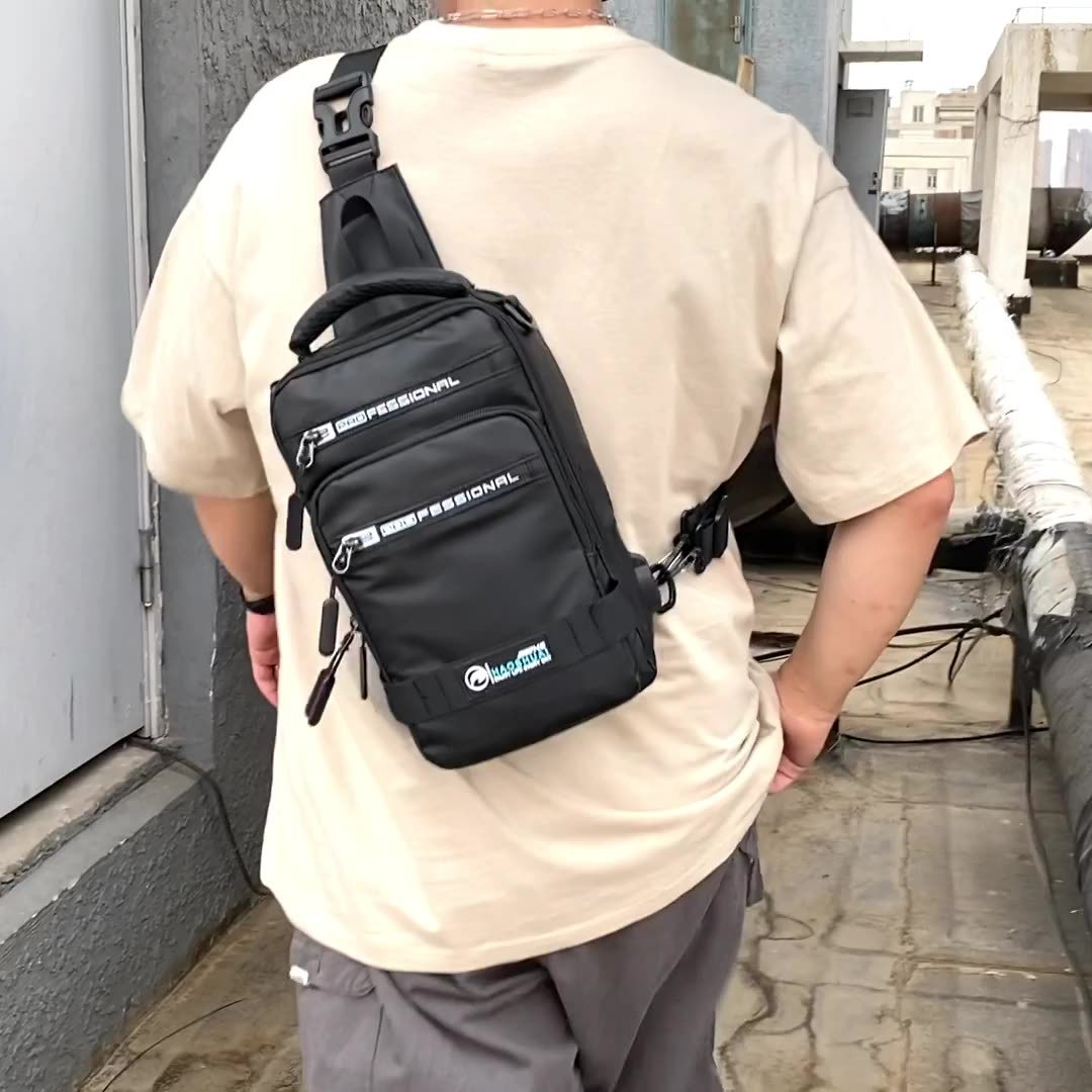 Multifunction Bags For Men Nylon Backpack Crossbody Shoulder Bag With USB Charging Port Chest Bags Pack   (Available)