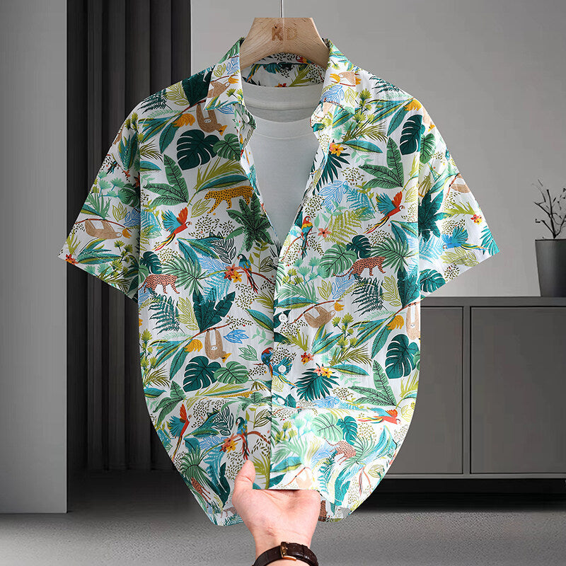 Summer Short Sleeve Shirt Men's Casual Hawaiian Style  (Available)