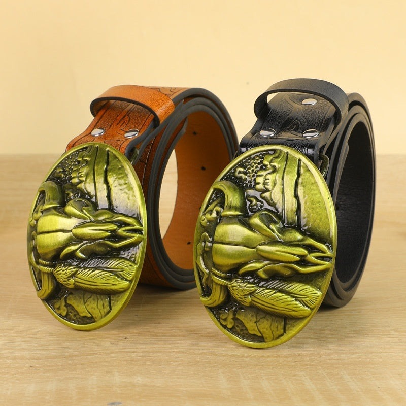 Belt Cow Head Buckle Men (Available)