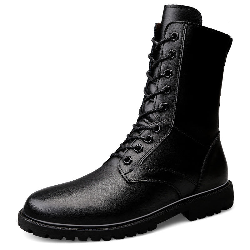 Men's Zipper High Top British Soft Sole Leather Martin Boots