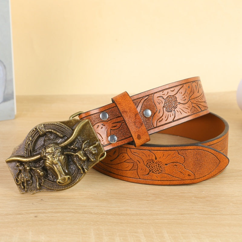Belt Cow Head Buckle Men (Available)
