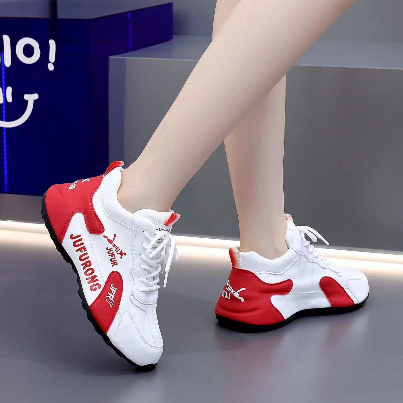 Couple Sports Casual PU White Shoes All-match Wear-resistant  (Available)
