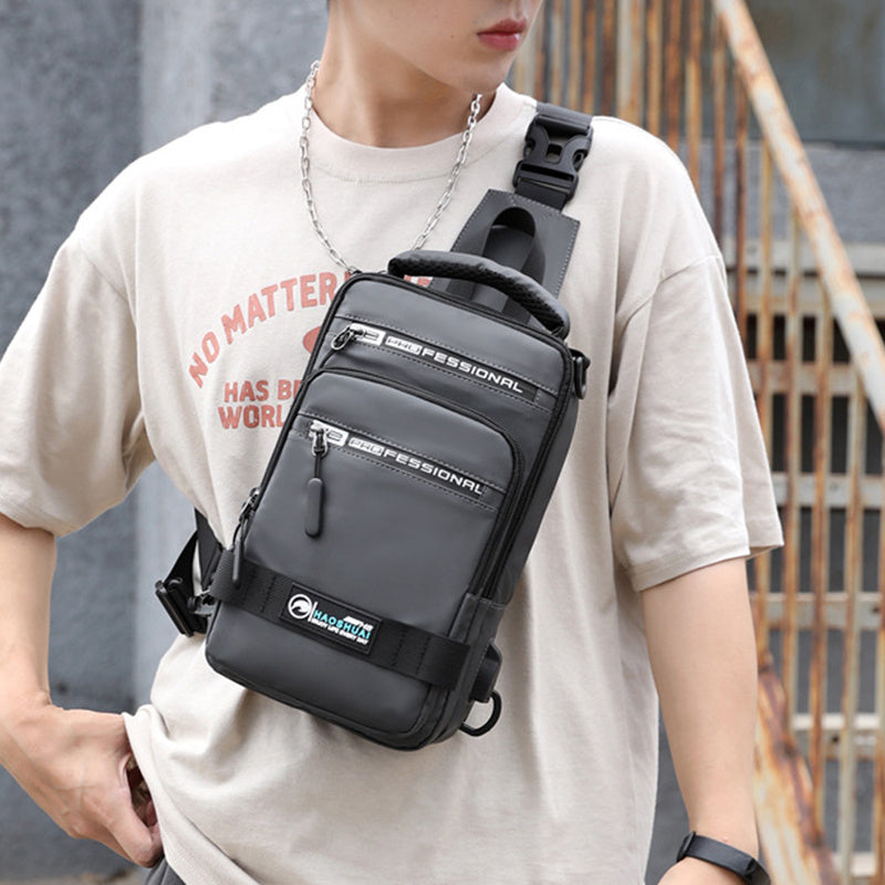Multifunction Bags For Men Nylon Backpack Crossbody Shoulder Bag With USB Charging Port Chest Bags Pack   (Available)