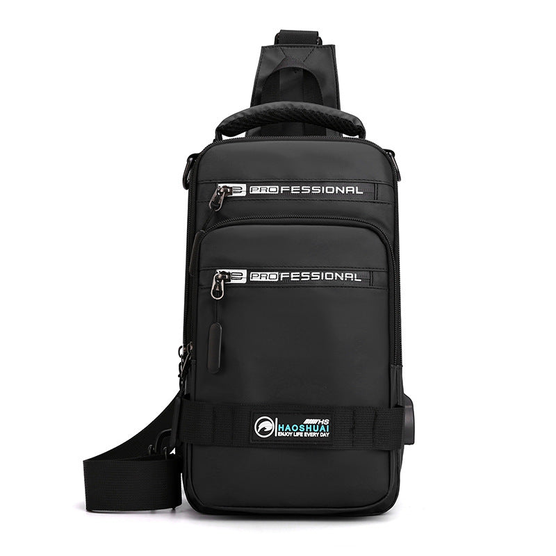 Multifunction Bags For Men Nylon Backpack Crossbody Shoulder Bag With USB Charging Port Chest Bags Pack   (Available)