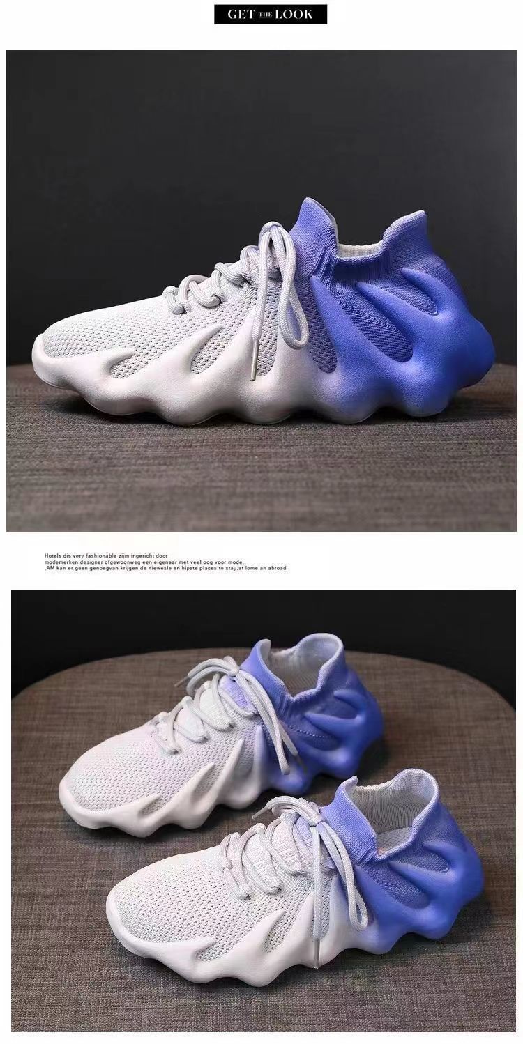 New spring mesh breathable flying woven 450 gradient color sports