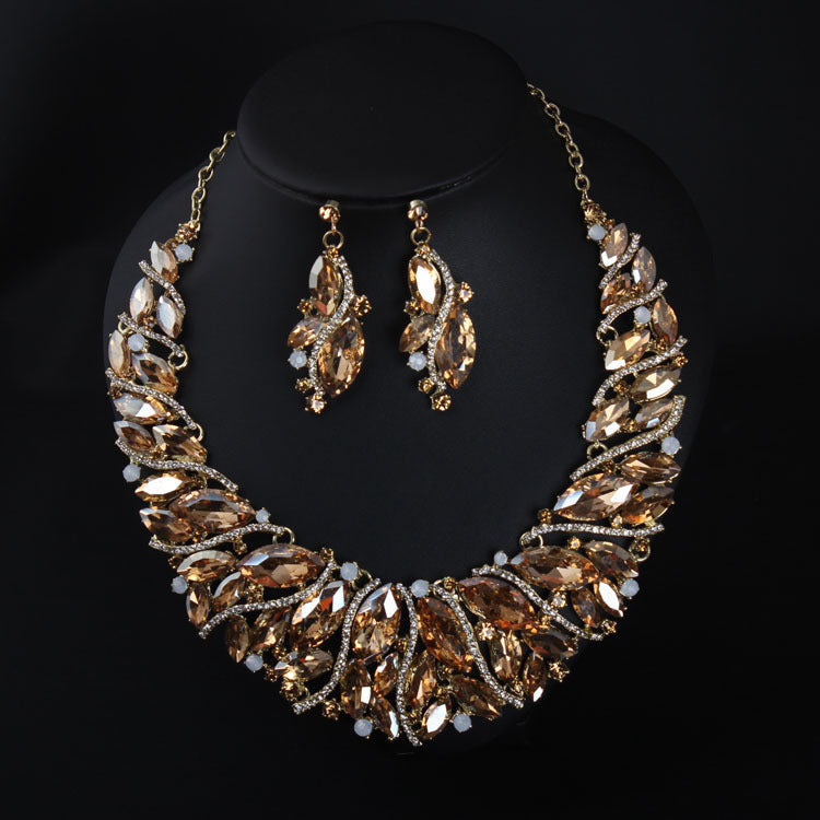 Women's Crystal Necklace Earring Set