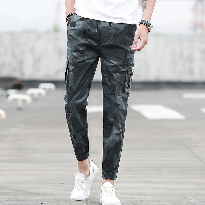 Camouflage tooling multi-pocket pants feet feet pants pants nine pants (Available)