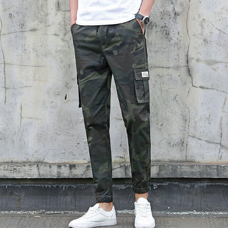 Camouflage tooling multi-pocket pants feet feet pants pants nine pants (Available)
