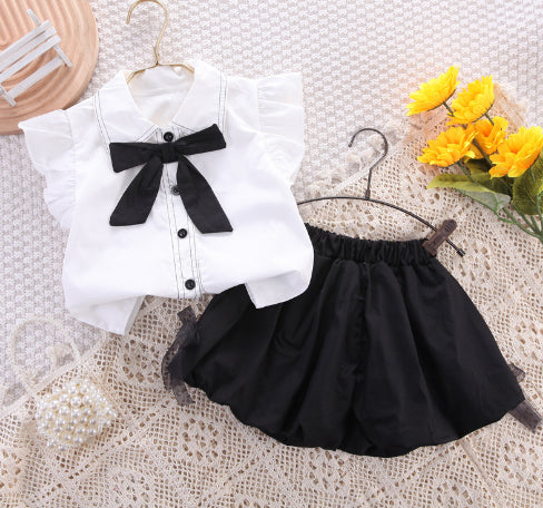 Summer Flying Sleeve Shirt Bud-shaped Pants Western Style Two-piece Suit