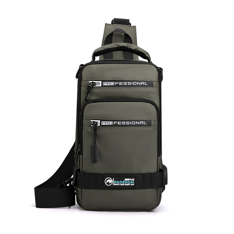 Multifunction Bags For Men Nylon Backpack Crossbody Shoulder Bag With USB Charging Port Chest Bags Pack   (Available)