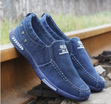 Summer new men's canvas shoes a pedal breathable lazy shoes men low to help the old Beijing cloth shoes spring casual shoes (Available)