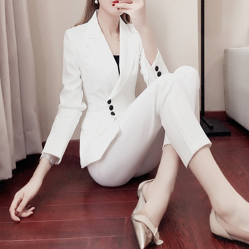 Women white Slim Pant Suits (Available)
