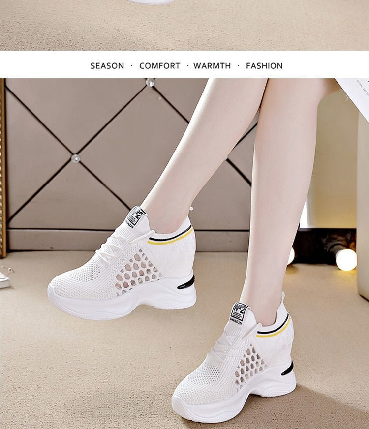 Breathable Slimming Height Increasing Insole Women's Shoes Casual Sneaker Women