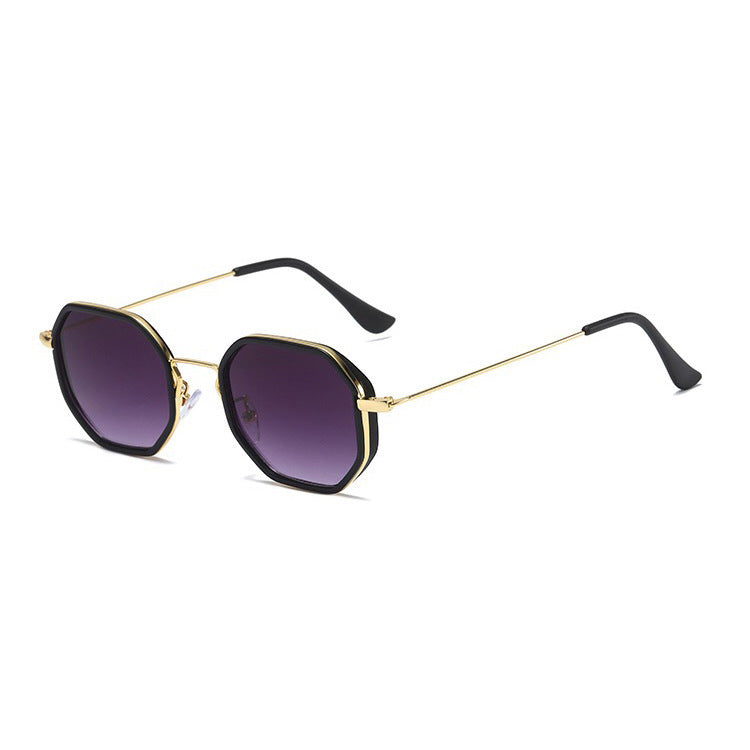 Men's Personalized Polygon Pc Metal Racket Lightweight Small Frame Sunglasses
