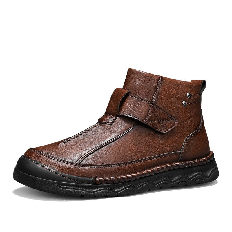 High-top Men's Boots Ankle Leisure Cargo Mid-top Leather