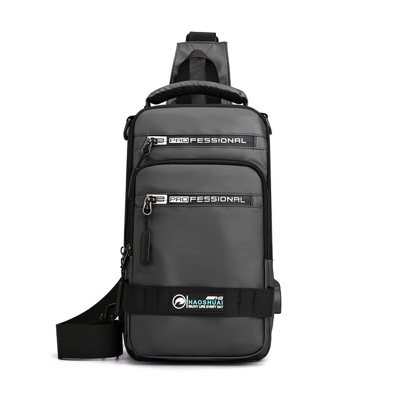 Multifunction Bags For Men Nylon Backpack Crossbody Shoulder Bag With USB Charging Port Chest Bags Pack (Available)