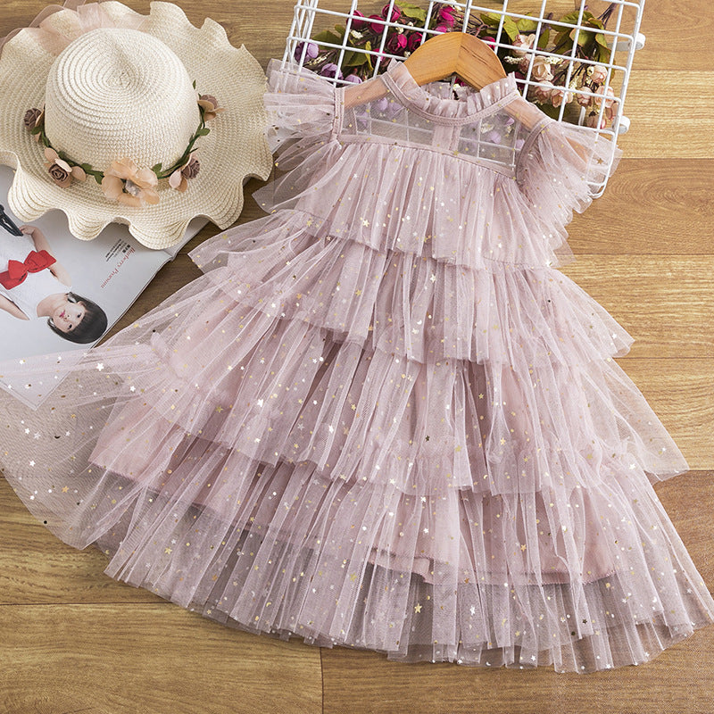 European And American Cake Net Yarn Tutu Skirt Children's Birthday Costume