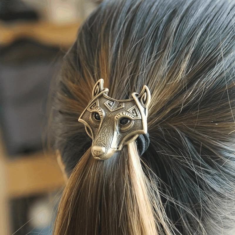 Viking Celtic Wolf Leather Rope Female Hair Band Animal Hair Ring