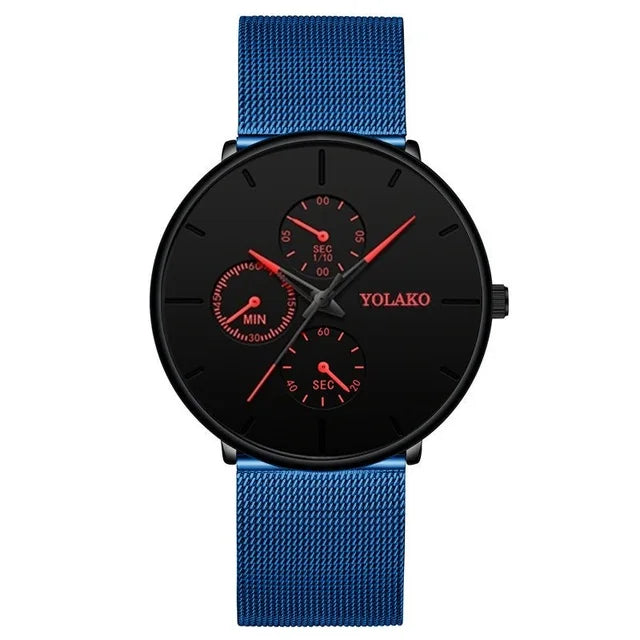 Mens Luxury Watches for Men Business Casual Ultra Thin Clock Male Stainless Steel Mesh Belt Quartz Watch relogio masculino