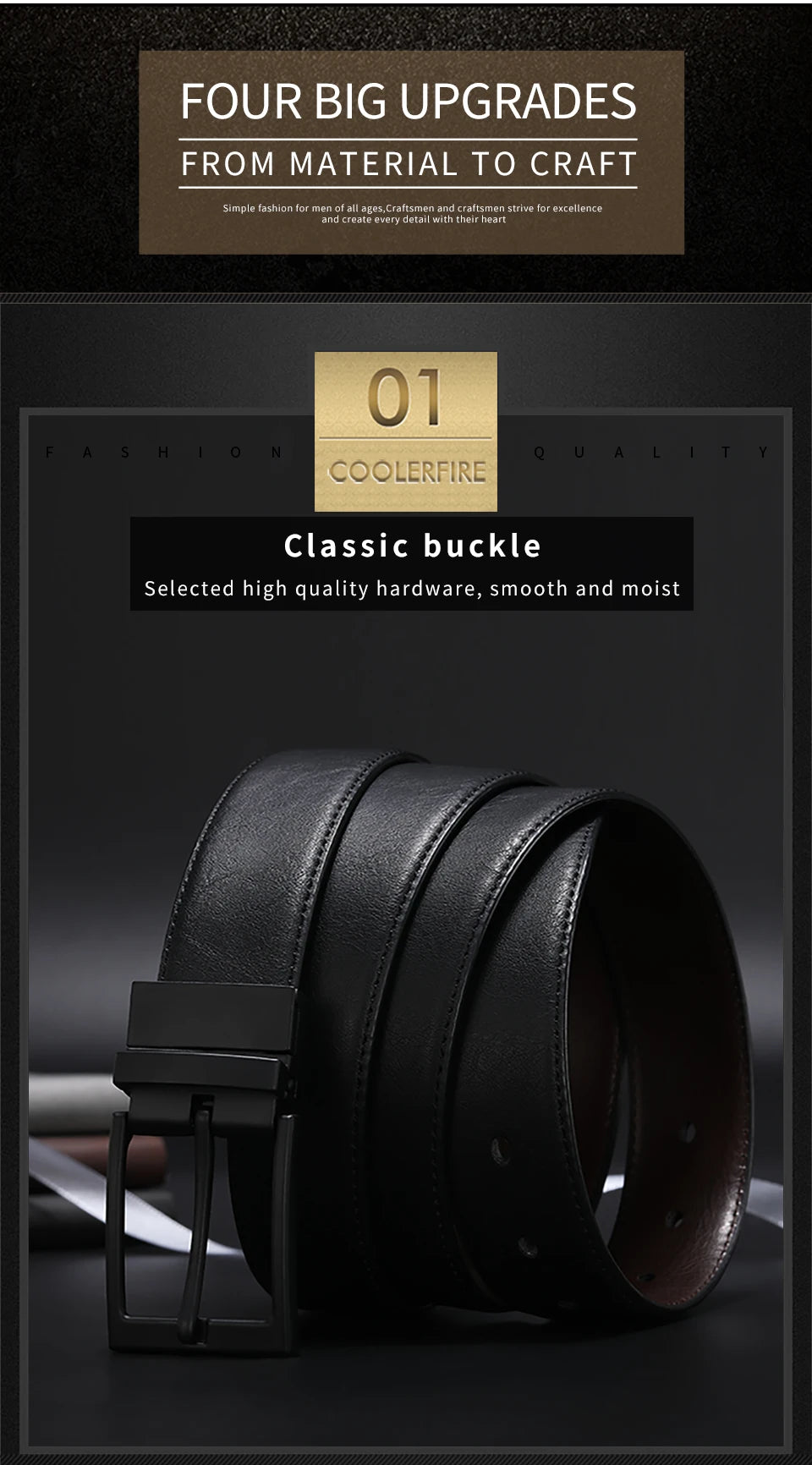 Men Belt Business Dress Belts for Men  Genuine Leather Belt Reversible Buckle Brown and Black Fashion Work Casual HQ111