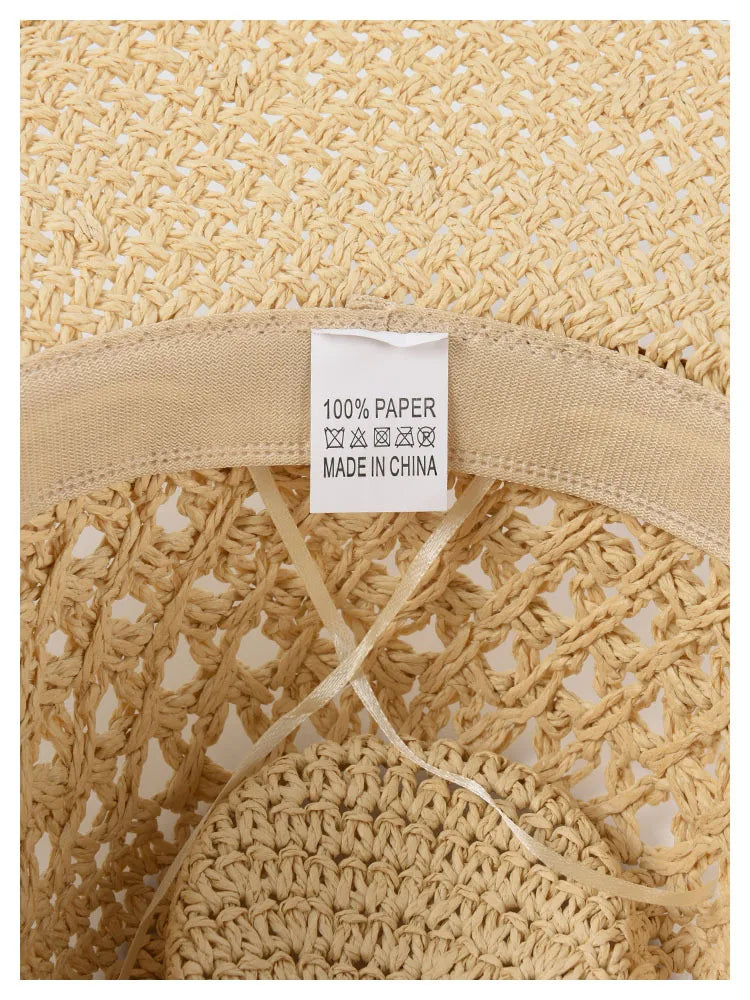 Panama Hat Summer Sun Hats for Women Man Hollow Out Beach Straw Hat for Men UV Protection Cap Chapeau Femme Women's Cowboy Hat