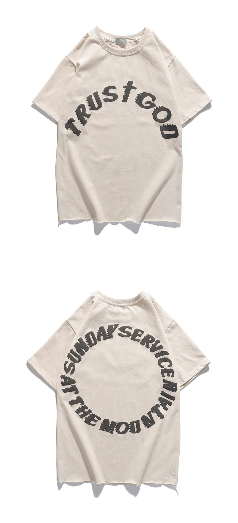 Sunday ServIce Kanye West T Shirt Vintage Oversized Printed Tshirts Men Women Hip Hip Top Tee Streetwear