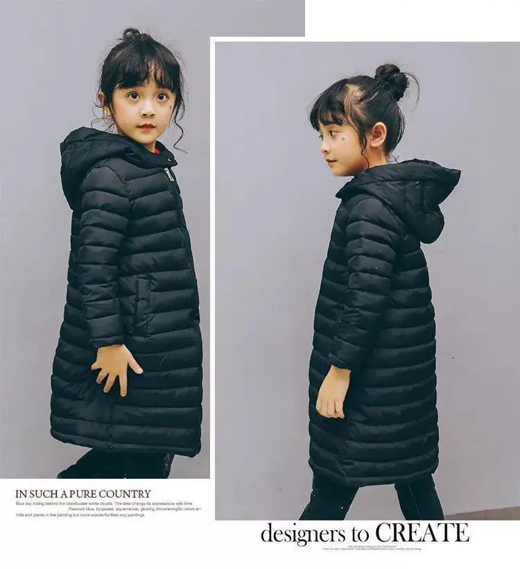 Autumn Winter Outerwear Jacket For Boys Girls Clothes Cotton-Padded Hooded Kids Coat Children Clothing Parkas Soft Thin Overall