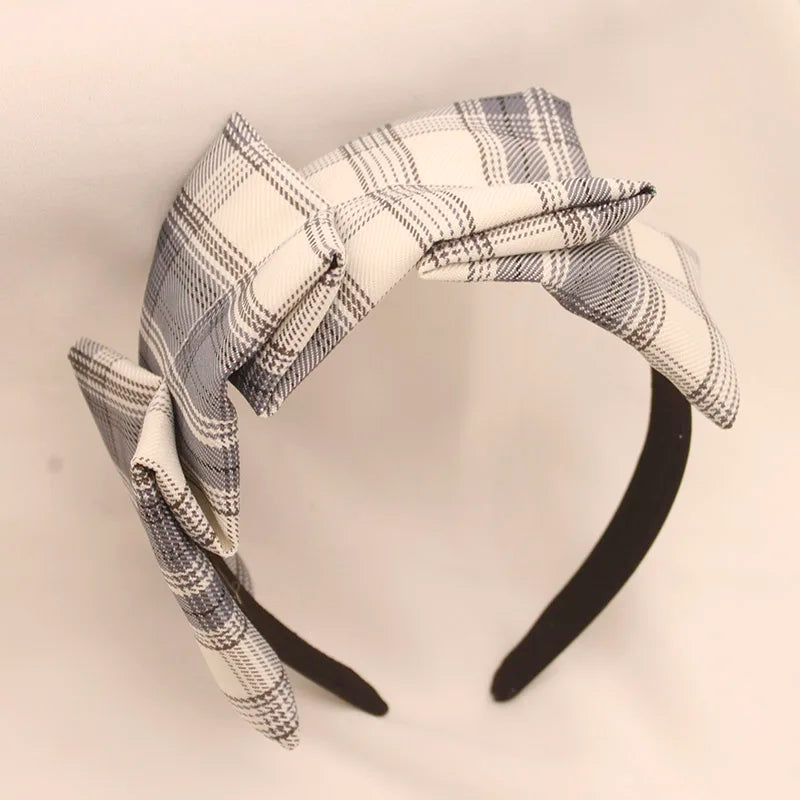 Fashion Autumn Winter Fabric Plaid Headband for Women Girls Non-slip Hairband Female Hair Hoop