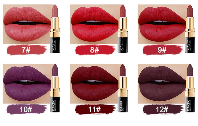Lipstick Matte Waterproof Velvet Pigment Nude Rouge Waterproof Long Lasting Lip Profissional Cosmetics Beauty