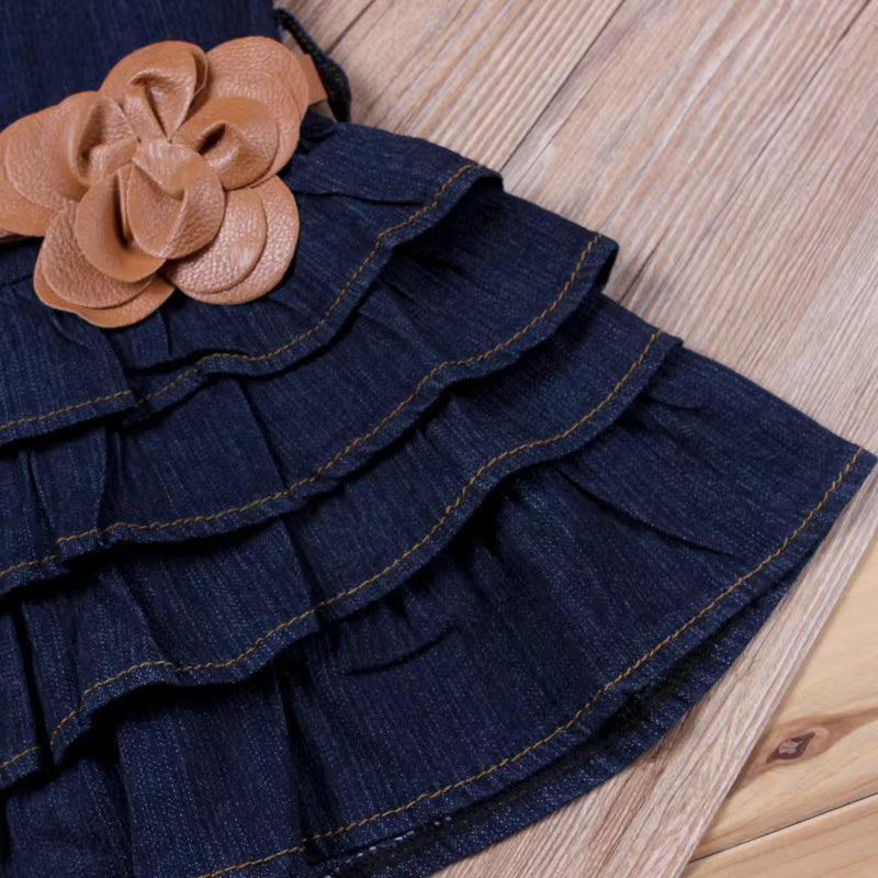 SUMMER KOREA FASHION KIDS GIRLS HOT SALE JEANS LAYERED DRESSES