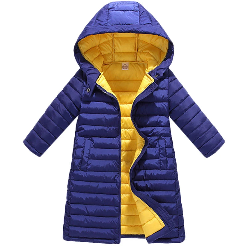 Autumn Winter Outerwear Jacket For Boys Girls Clothes Cotton-Padded Hooded Kids Coat Children Clothing Parkas Soft Thin Overall