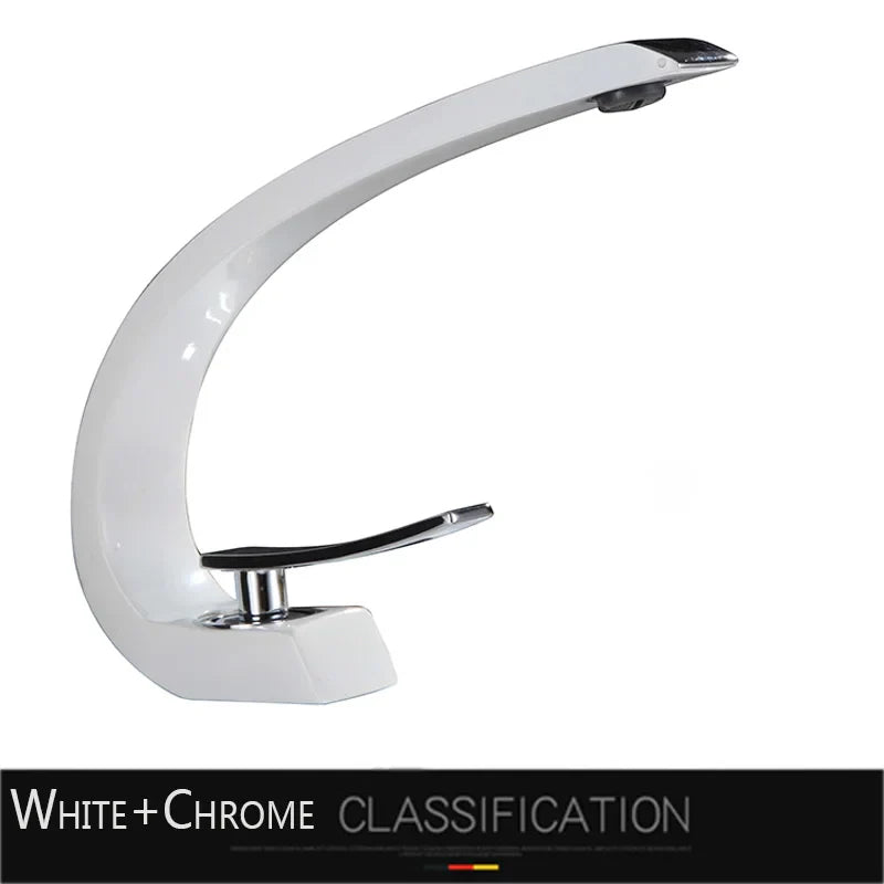 Luxury Brass Basin Faucet Deck Mounted Black Hot Cold Water Bathroom Basin Wash Mixer Tap Single Hole For Bathroom