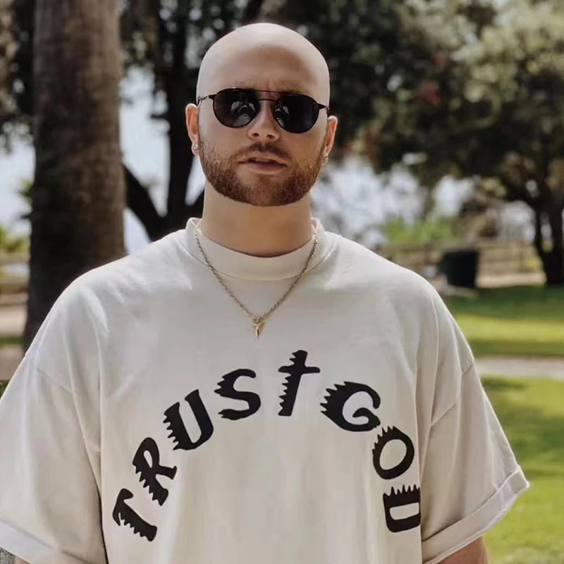 Sunday ServIce Kanye West T Shirt Vintage Oversized Printed Tshirts Men Women Hip Hip Top Tee Streetwear