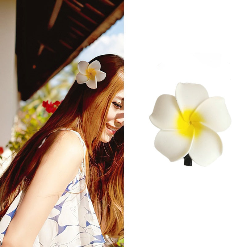 Dai costume seaside vacation plumeria hairpin travel photo headdress flower side clip small fairy hairpin   (Available)
