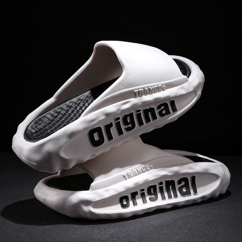 Men's Slippers Thick Bottom For Outdoors Trendy Non-slip Wear-resistant